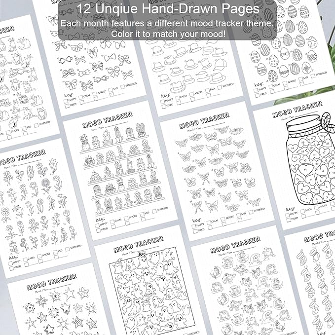 Premade Dotted Journal Notebook with Bullet Templates, Pre-made Dot Grid Journaling with Undated Weekly & Monthly Planner, Various Trackers, Lasts 1 Year, A5