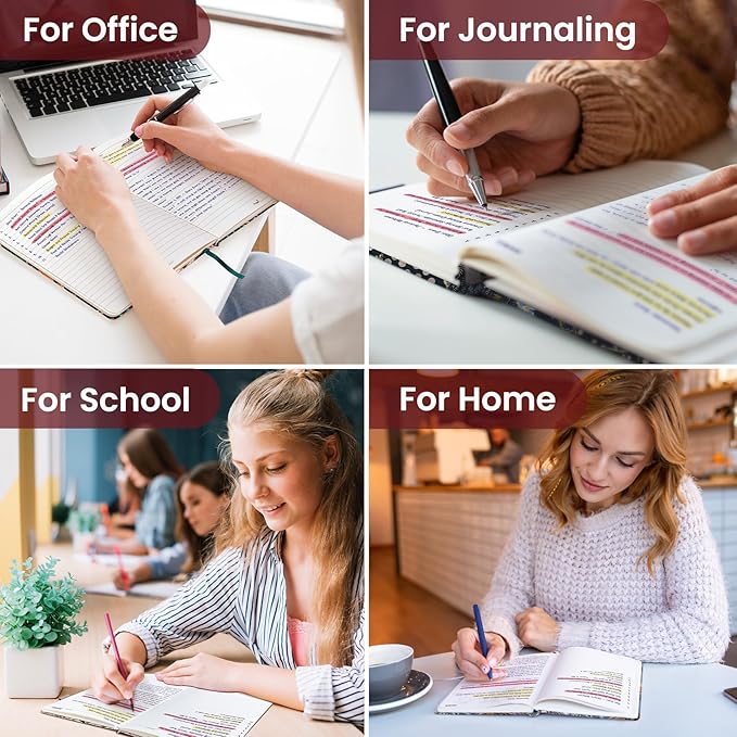 Taja Lined Journal Notebook for Women & Men, Hardcover Leather Journal for writing, A5 College Ruled Notebook for Work & Note Taking, Perfect for Office School Home Supplies, 160 Pages, Retro Argyle