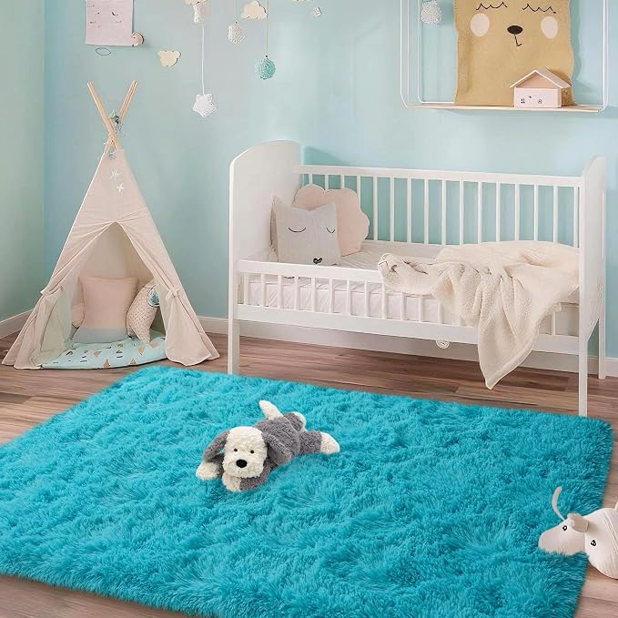 Mugorn Small Soft Shag Rugs for Bedroom, 3x5 Fluffy Area Rugs for Living Room