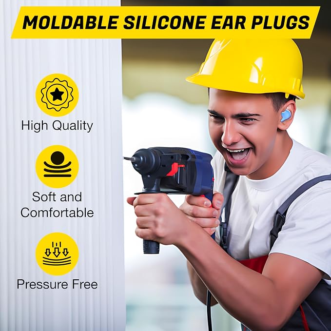 12 Pair Moldable Earplugs Silicone - Small Wax Ear Plugs for Sleeping Noise Cancelling Sound Blocking Snoring in 2 Plastic Cases - Gel Ear Plugs for Swimming Pool Waterproof Kids Women Swimmer Water
