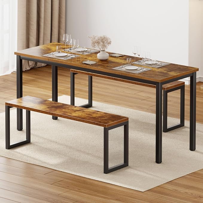 Need Large Computer Desk 70.8 x 23.6 inches Conference Table Large Office Desk Writing Table Workstation for Home Office,Rustic Brown & Black 10FJGSAC3-180FG-60-ND
