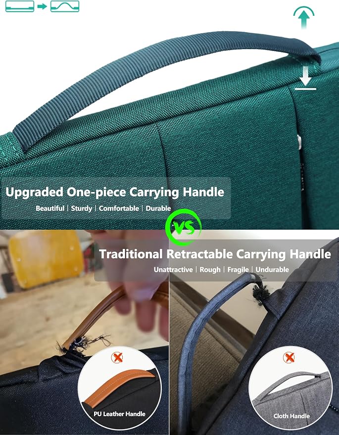 HYZUO 17-17.3 Inch Laptop Sleeve Bag Briefcase for 17" 17.3" HP/Dell/Lenovo/ASUS/LG/MSI Gaming Laptop/Razer Blade 17/18, Men Women NoteBook Protective Case Bag, Dark Green