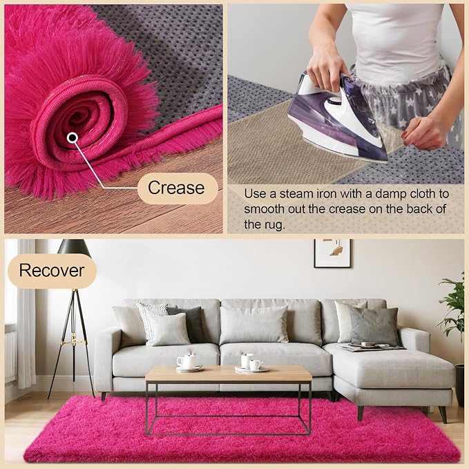 Mugorn Small Soft Shag Rugs for Bedroom, 3x5 Fluffy Area Rugs for Living Room