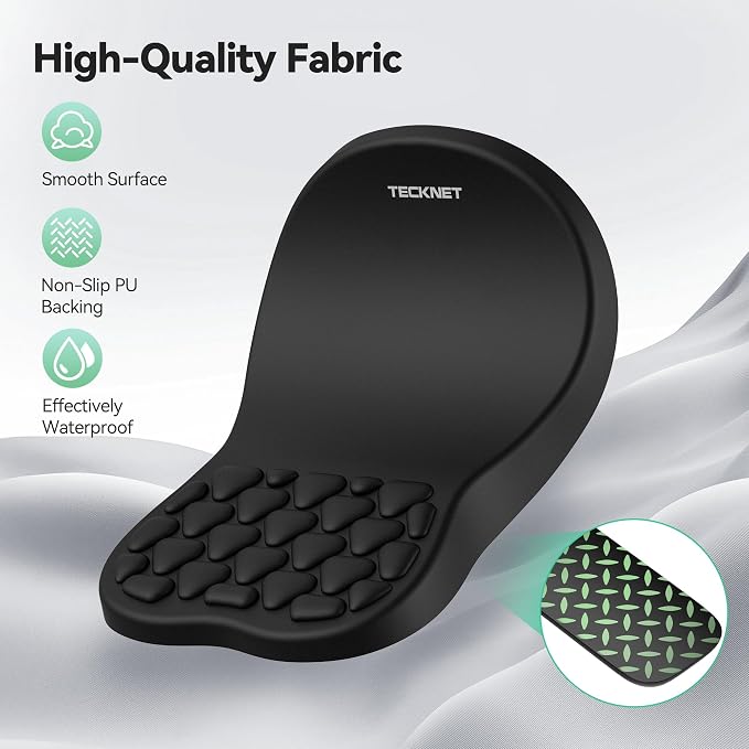 TECKNET Ergonomic Mouse Pad with Wrist Rest,Keyboard Pad and Mousepad with Wrist Support,Massage Design Effectively Relieves Carpal Tunnel Syndrome Suitable for Computers and Laptops