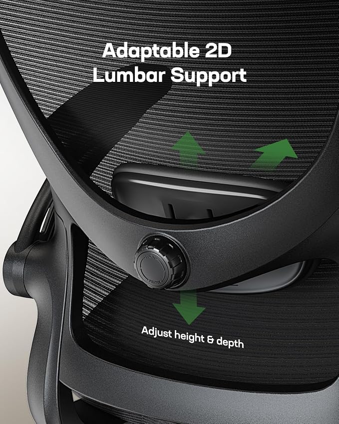 Marsail Ergonomic Office Chair Desk Chair with 3D PU Armrests and Adjustable Lumbar Support Breathable Mesh Chair Executive Rolling Swivel Comfy Task Chair for Home Office Gaming，Pack of 10