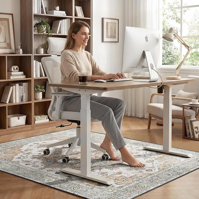 36" x 48" Office Chair Mat for Hardwood & Tile Floors, Desk Chair Mat Under Desk Floor Protector for Rolling Computer Chairs, Non-Slip Low Pile Area Rug for Home Office(Grey)