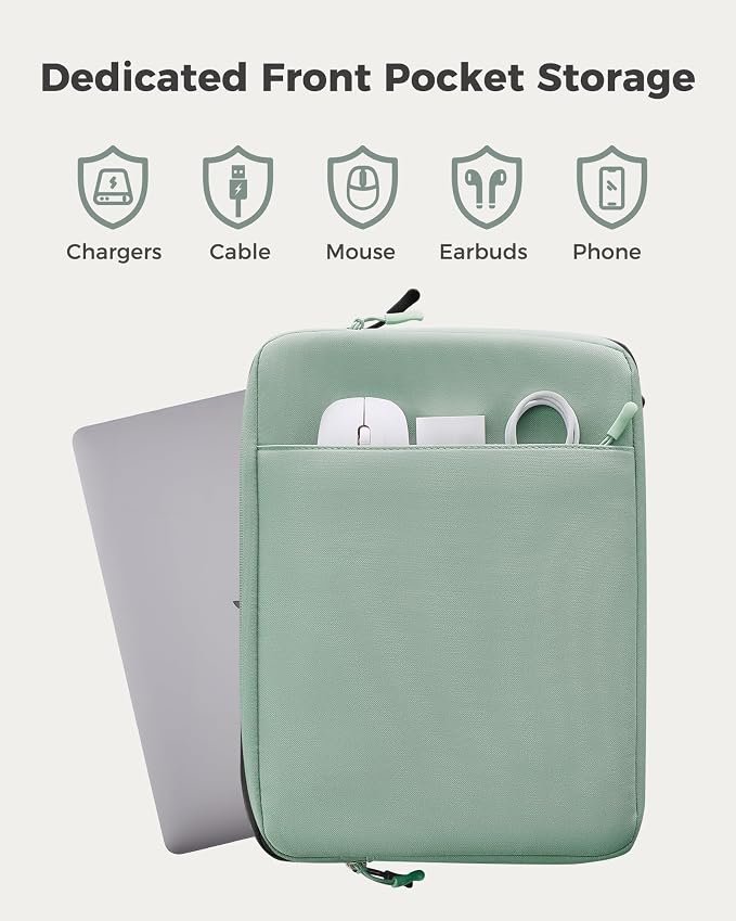 ProCase Laptop Sleeve 13" for MacBook Neo/Air/Pro 13-13.6 inch with A18/M5/M4/M3/M2/M1 Chip 2026-2016, Computer Case Also Compatible with 13" HP Dell ASUS Lenovo Acer Chromebook -Willow Green