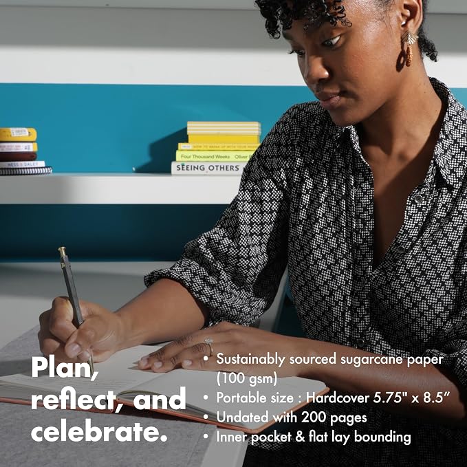 BestSelf 13-Week Self Journal & Goal Planner – Undated Daily ADHD-Friendly Journal for Men & Women | Productivity, Gratitude, Reflection & Habit Tracker | 2026 Life Organizer with Prompts, Grey Mist