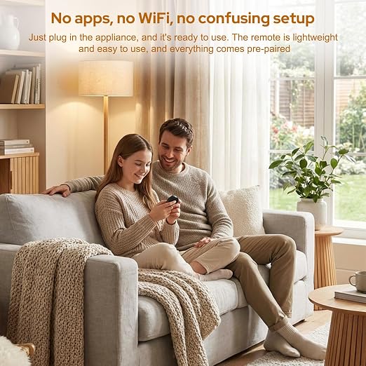 LoraTap Remote Control Outlet: Control Hard to Reach Switches Easily | Holiday Lights Lamps Small Appliances – Black Remote – No Wiring Switch – Plug&Play – 10A/1250W – Old Homes Low-Cost Upgrade