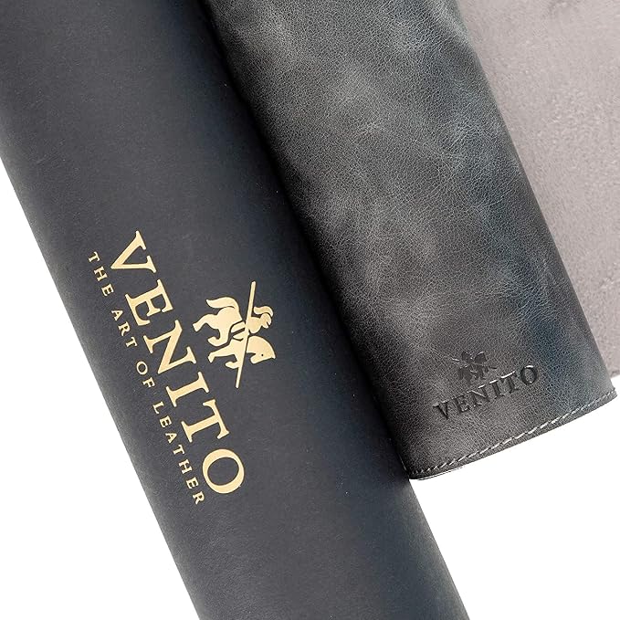 Venito Premium Leather Desk Pad Mat (31.5 X 14.6 inch) - Medium Desk Mat for Keyboard and Mouse Home Office Accessories (Faded Gray)*