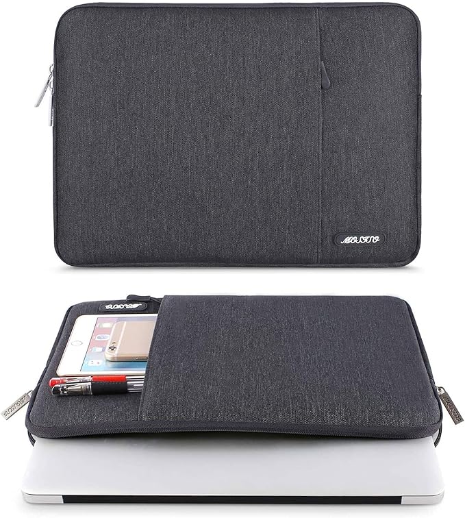 MOSISO Laptop Case 13 inch, Laptop Sleeve Compatible with MacBook Neo/Air/Pro 13 inch with A18/M5/M4/M3/M2/M1 Chip 2026-2016, Polyester Vertical Computer Sleeve Bag with Pocket, Space Gray