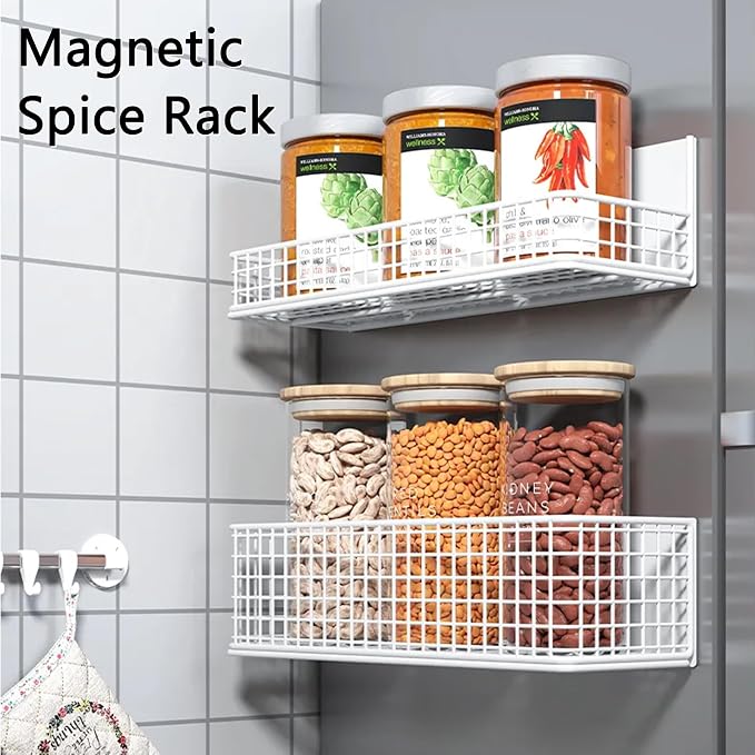 Buyyyit Magnetic Basket Magnetic Fridge Organizer Magnetic Pencil Holder Whiteboard Accessories Home Kitchen Organization (Black-Low)