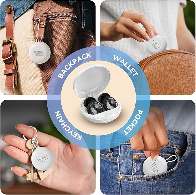 2 Pairs Noise Cancelling Earplugs with Premium Metal Design and Elegant Gift Box,Sleeping, Concerts, Travel, Noise Sensitive People – 35dB Reusable Silicone Earplugs for Men and Women,Black