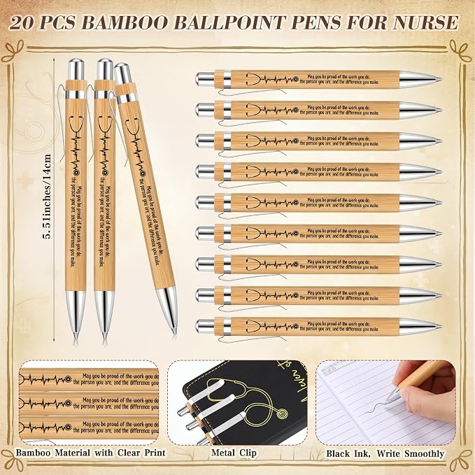 Yexiya 20 Set CNA Week Appreciation Gifts Set A6 Leather Journal with Ballpoint Pens Notebook Bulk for Doctor, Nursing, Certified Medical Assistant, Healthcare Clinical Intern Gifts