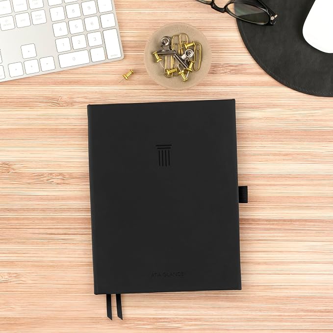 AT-A-GLANCE Undated Planner, Weekly & Monthly Goal Setting Journal, Track Progress, Create Habits, 5-3/4" x 8-1/4", Foundation, Black (FD2-200-05)
