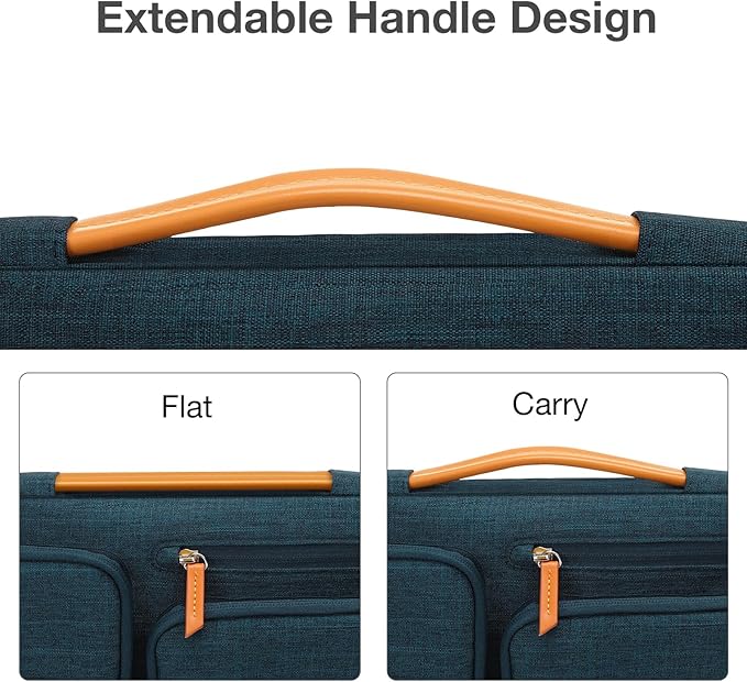 MOSISO 360 Protective Laptop Case 13 inch, 13 inch Laptop Sleeve Compatible with MacBook Air M5 M4 M3 M2 M1 2026-2018/Neo/Pro M2 M1, Side Open Carrying Case with 4 Zipper Pockets&Handle, Teal Green