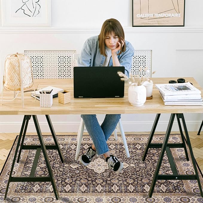 Office Chair Mat for Hardwood Floor, 72"x48" Easy Glide Computer Desk Mat Protector for Rolling Chair Under Desk Rug Nonslip Backing, Machine Wash, (Modern)