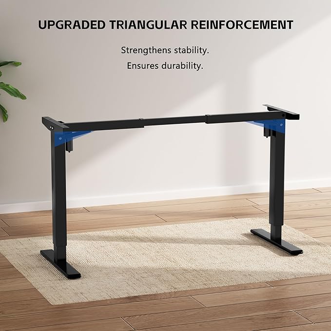 Standing Desk Frame Dual Motor, Electric Adjustable Legs Compatible Desktop Size 39″-71″, 264 lbs Weight Capacity, Sedentary Reminder Stand Up Desk Frame Workstation, Black Frame Only