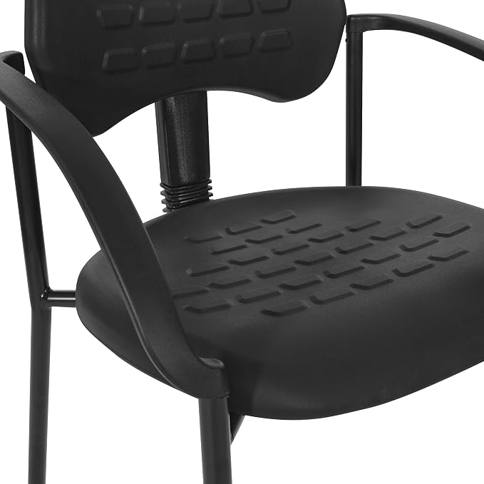 Office Star KH Series Ergonomic Self-Skinned Urethane Adjustable Vocational Commercial Chair, Guest Chair with Arms