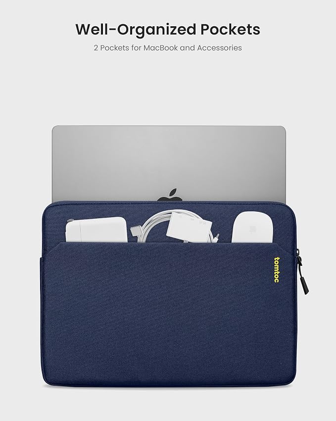 tomtoc Custom-Fit Slim Sleeve for 13-inch MacBook Neo A18 Pro A3404, Water-Resistant Protective Case with Accessory Pocket