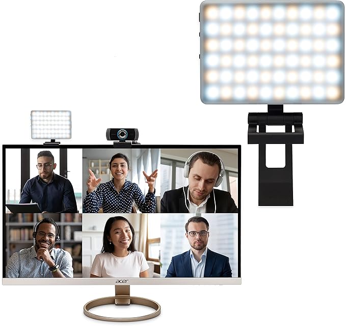 HumanCentric Video Conference Lighting Kit, Camera Light for Zoom Meetings, Streaming Video Face Light, Easy Setup for Remote Work, Computer Monitor or Laptop Light for Video Conferencing