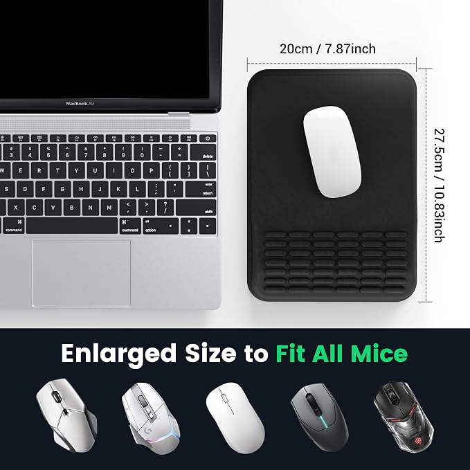 MEKASS Mouse Pad with Wrist Rest, Ergonomic Slope Mousepad for Carpal Tunnel Pain Relief, Memory Foam Desk Computer Wrist Support Mouse Pad with Non-Slip PU Base for Office Home (Beach)