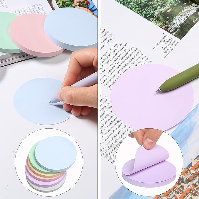 Mr. Pen Round Sticky Notes - 12 Pads, 720 Sheets, Morandi Color, 2.8" x 2.8" Circle Sticky Notes (Pack of 2)