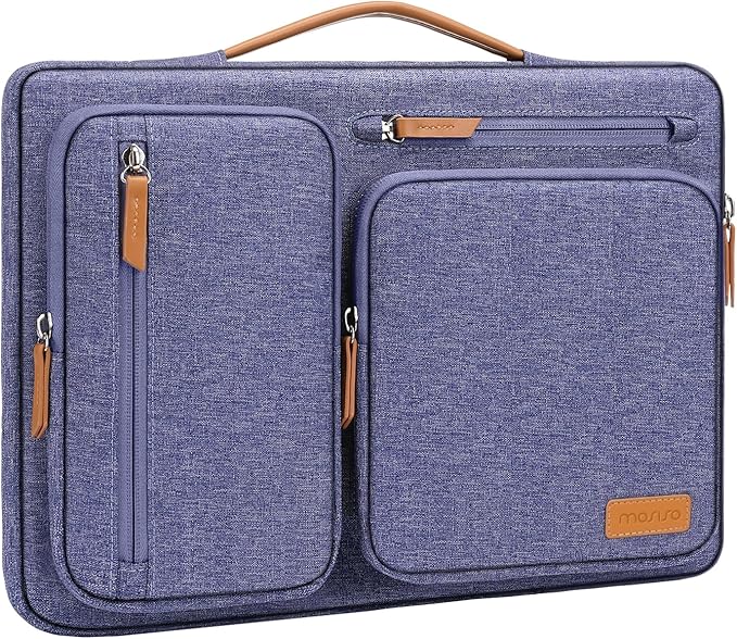 MOSISO 360 Protective Laptop Case 13.3 inch, 13-13.3 inch Laptop Sleeve Compatible with MacBook Air/Pro 13 / Pro 14,HP Dell Acer ASUS,Side Open Carrying Case with 4 Zipper Pockets&Handle,Purple Orchid
