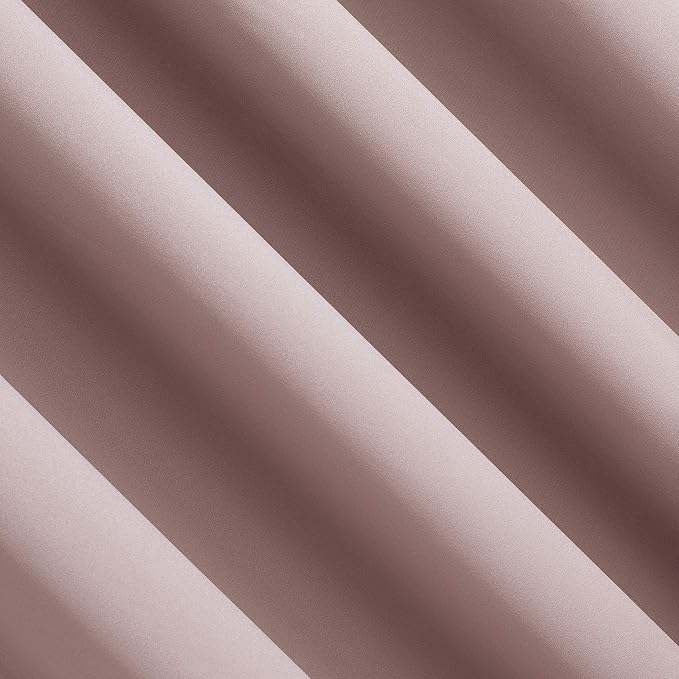 Sun Zero Nordic 2-pack Theater Grade Extreme 100% Blackout Grommet Curtain Panel Pair, 52" x 96", Blush
