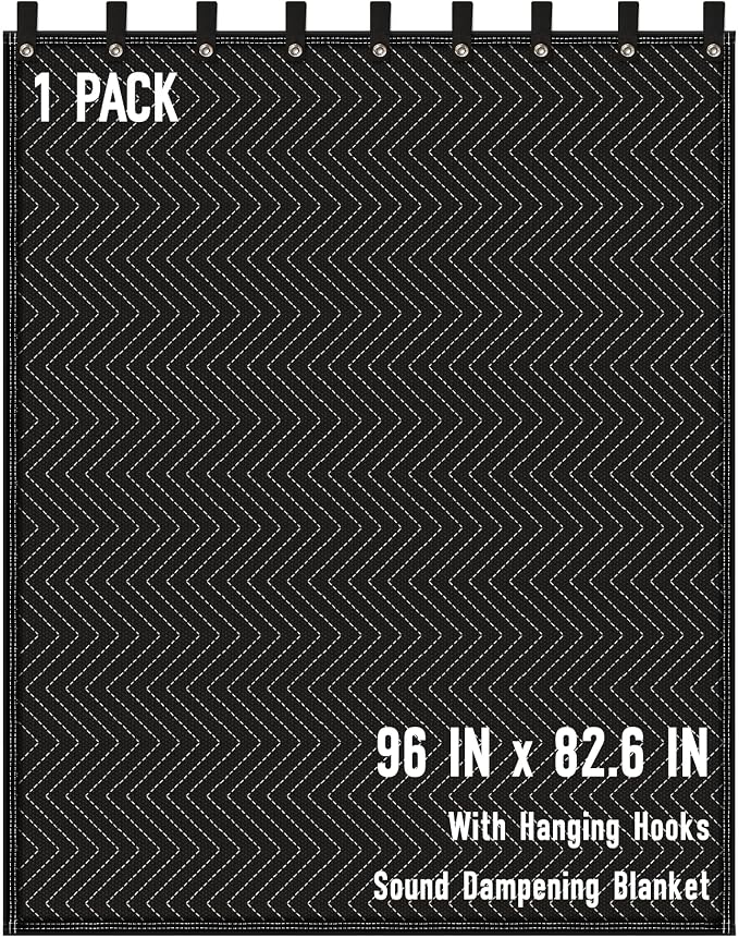 Large Sound Dampening Blanket,96" x 80" Sound Absorbing Studio Blanket,Noise Cancelling Studio Acoustic Blanket Curtain/Light Blocker/Moving Blanket