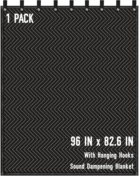 Large Sound Dampening Blanket,96" x 80" Sound Absorbing Studio Blanket,Noise Cancelling Studio Acoustic Blanket Curtain/Light Blocker/Moving Blanket