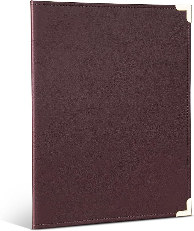 Samsill Classic Collection Business Portfolio - Executive Padfolio for Resume & Document Organizer - 8.5 by 11-Inch Legal Pad, Faux Leather with Brass Corners (Burgundy)