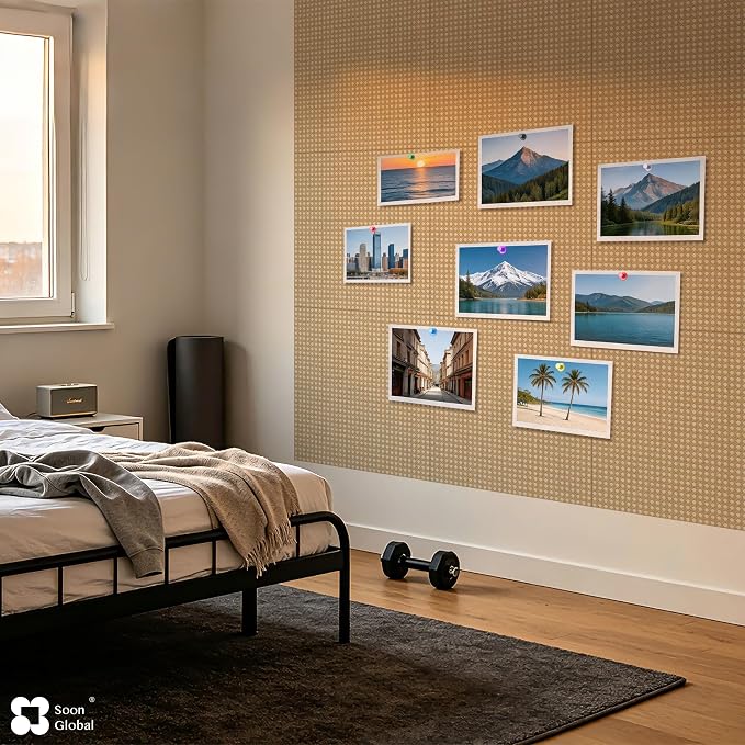 Soon Global Acoustical Wall Panels, 6-Piece 23.62 X 23.62 Inches Art Acoustic Panels, Decorative Acoustic Panels, Acoustic Wall Panels, Sound Absorbing Wall Art, Cane Lattice
