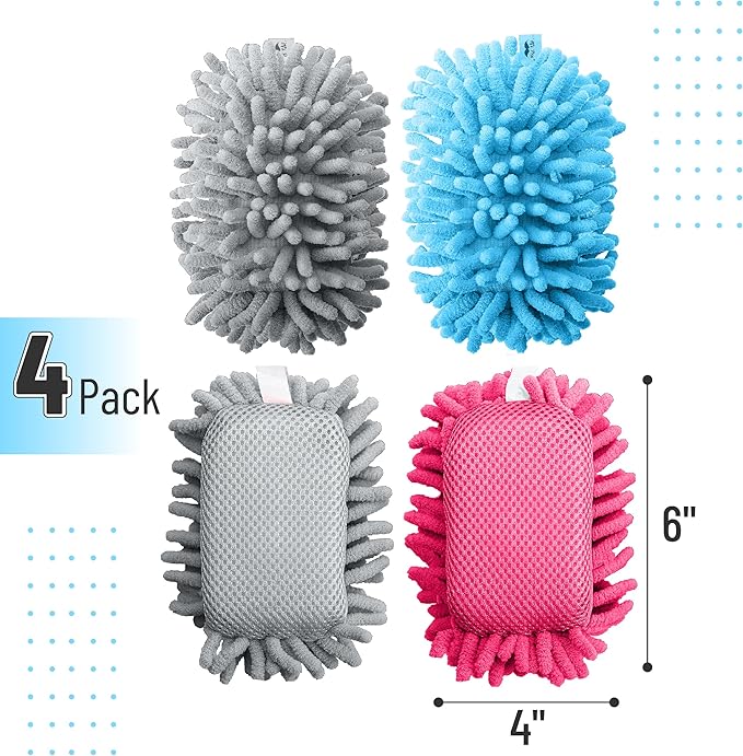 Mr. Pen- Magnetic Microfiber Shag Whiteboard Erasers, 4" x 6", 4 Pack, Dual Surface, Washable Large Dry Erase Board Cleaner for Chalk, Marker, Classroom, Office, Home