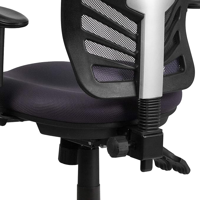 Flash Furniture Nicholas Mid-Back Swivel Office and Gaming Chair, Ergonomic Mesh Office Chair with Adjustable Lumbar Support and Height, Dark Gray