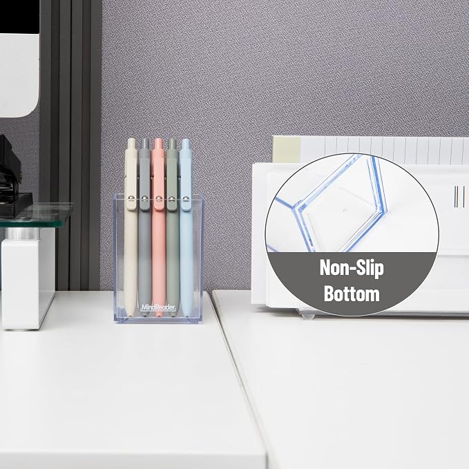 Mind Reader Pen Cup, Accessory Holder, Desktop Organization, Office, Acrylic, Clear