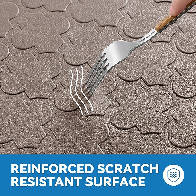 Kitchen Mat Cushioned Anti Fatigue for Floor, Non-Slip Waterproof Comfort Rug for Kitchen Sink, Standing Desk & Laundry, 20"x60", Khaki