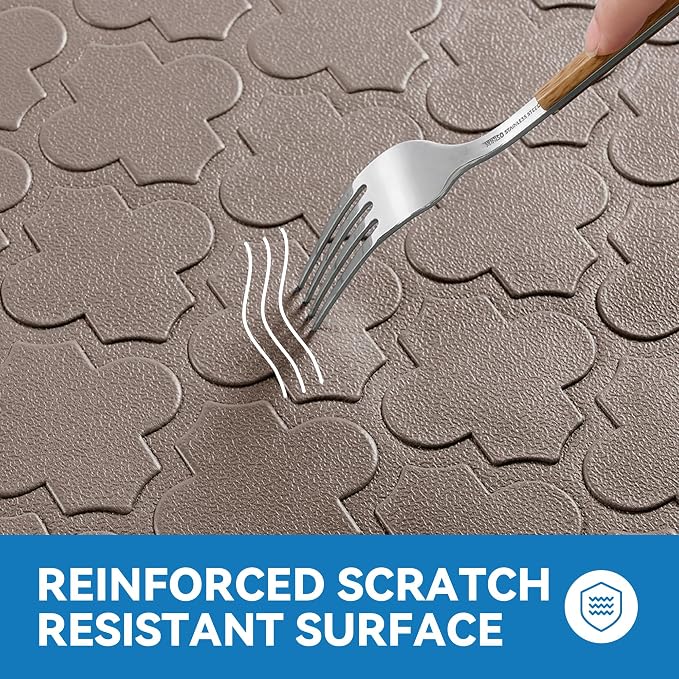 Kitchen Mat Cushioned Anti Fatigue for Floor, Non-Slip Waterproof Comfort Rug for Kitchen Sink, Standing Desk & Laundry, 20"x30", Khaki