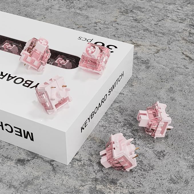Zhouwang Rose Keyboard Switches, 5-Pin Tactile pre-Lubricated switches, Dustproof and Water-Resistant, Suitable for Mechanical Gaming Keyboards.(108Pcs)