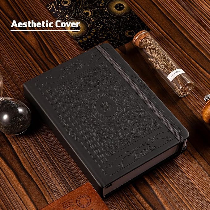 TIEFOSSI Dotted Journal Notebook, 160gsm 256 Numbered Thick Paper, A5 Hardcover Dotted Grid Diary for Women Men Work Writing, Journaling, Drawing, 5.8 x 8.3 in