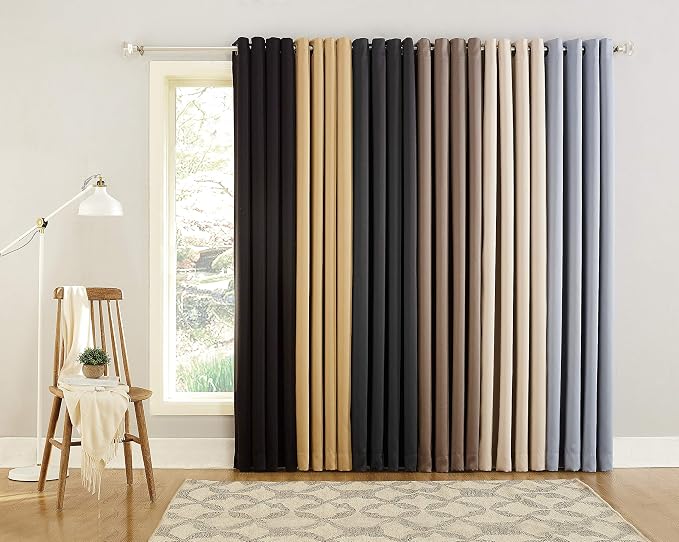 Sun Zero Nordic 2-Pack Theater Grade Noise Reducing Extreme 100% Blackout Grommet Curtain Panel Pair, 52" x 54, Coal Gray