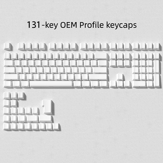 dagaladoo White keycap Set,Shine Through keycaps 60 75 Percent, Japanese Style PBT Key caps,Double Shot Custom keycaps,OEM Profile Keyboard caps for Mechanical Keyboards