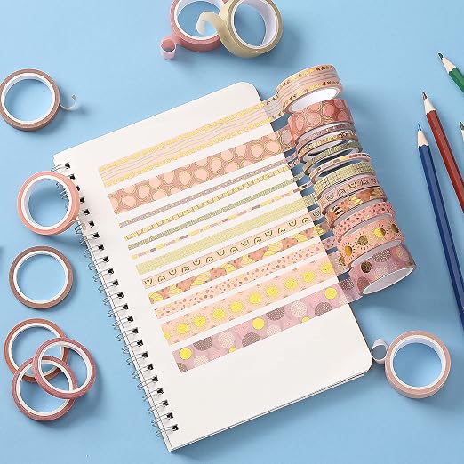 Mr. Pen- Washi Tape Set, 21 Rolls, Assorted Sizes, Boho Design | 5.5 Yards/Roll, Washi Tape for Scrapbook, Arts, Crafts, Journals and Planners