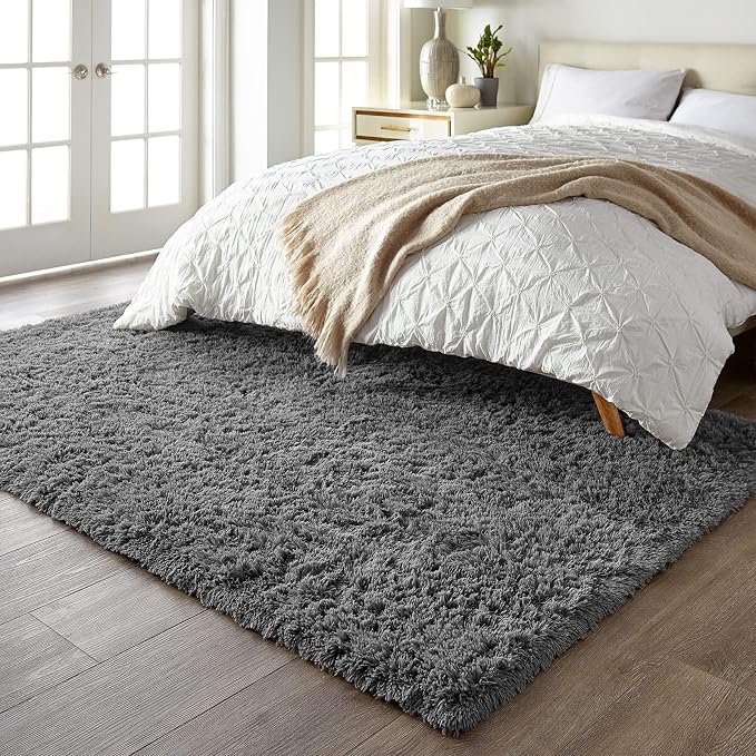 Ophanie 5x7 Area Rugs for Living Room Grey, Fluffy Shag Large Fuzzy Plush Soft Rug, Gray Shaggy Floor Big Carpets for Bedroom Nursery, Kids Home Decor Aesthetic with Over 99 pcs Pile fibers