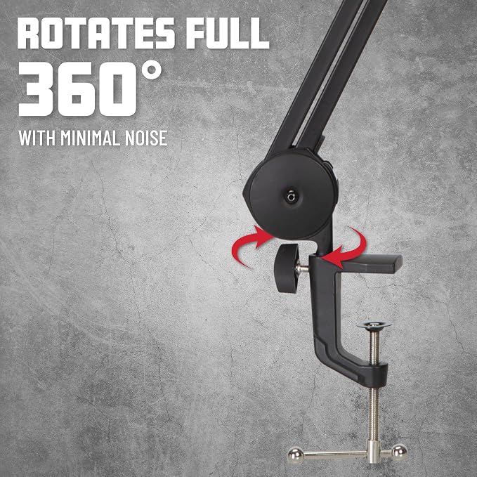 Gator Frameworks Deluxe Spring-loaded Desk-Mounted Microphone Boom Arm for Broadcasts, Podcasts, Content Creation, Live Streaming, & Similar Applications (GFWMICBCBM2000)