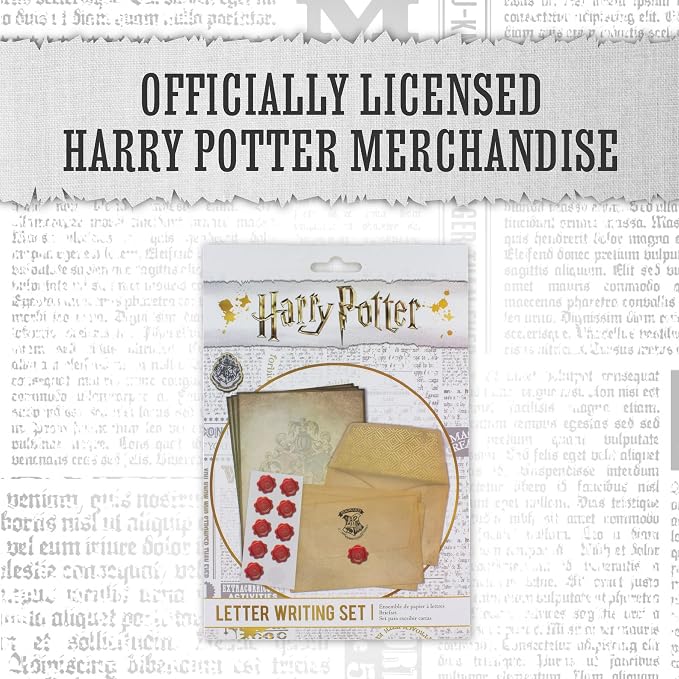 Paladone Hogwarts Acceptance Letter Writing Stationery Set - 10 Envelopes, 20 Sheets of Paper, and 10 Wax Seal Stickers in Kit - Officially Licensed Harry Potter Merchandise and Desk Accessories