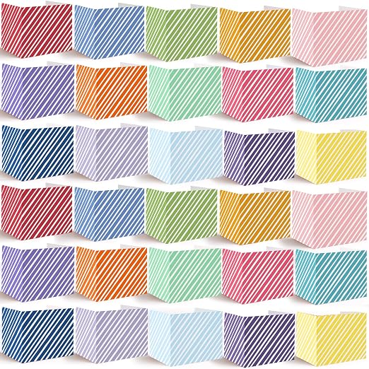 Sherr 30 Pcs School Privacy Boards Bulk for Student Colored Desk Trifold Divider Panels Privacy Partition Folders for School Student Teacher Desks, 15.8 x 13.4 x 11.81 Inches (Stripe Color)