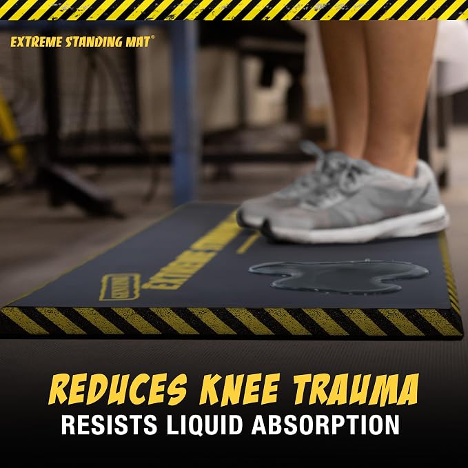 18” x 36” - 1” Thick | Anti Fatigue Mats for Standing | Industrial Antifatigue Mat with Safety Stripes | Anti Fatigue Mat for Workplace, Kitchen Standing Mat