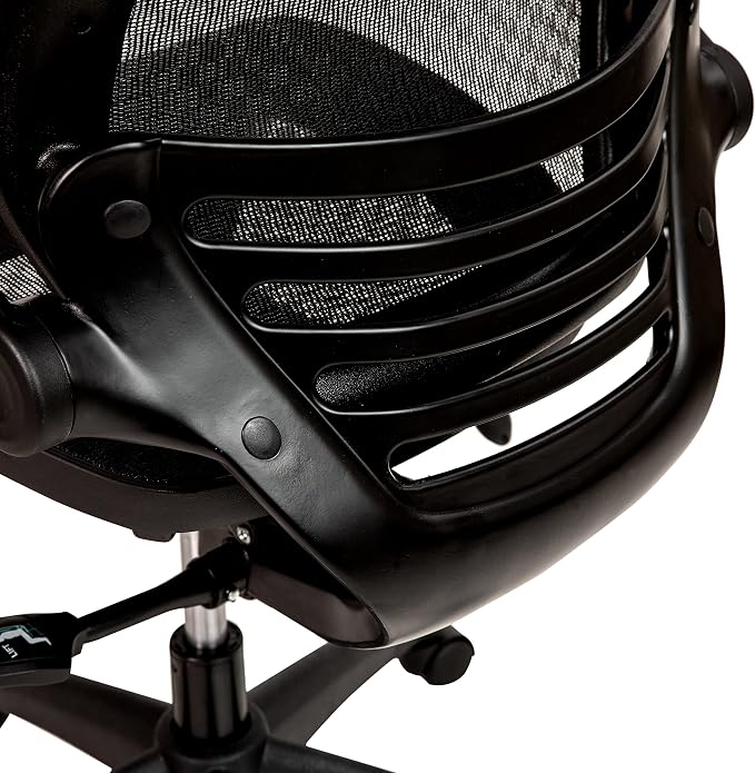Flash Furniture Warfield Mid-Back Transparent Black Mesh Executive Swivel Office Chair with Black Frame and Flip-Up Arms