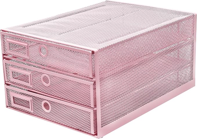 EXERZ Paper Sorter 3 Drawer Wire Mesh A4 / Desk Multifunctional Desk Organiser/Multi-Layer Letter Tray - for Documents, Magazines, Notebooks and Letter